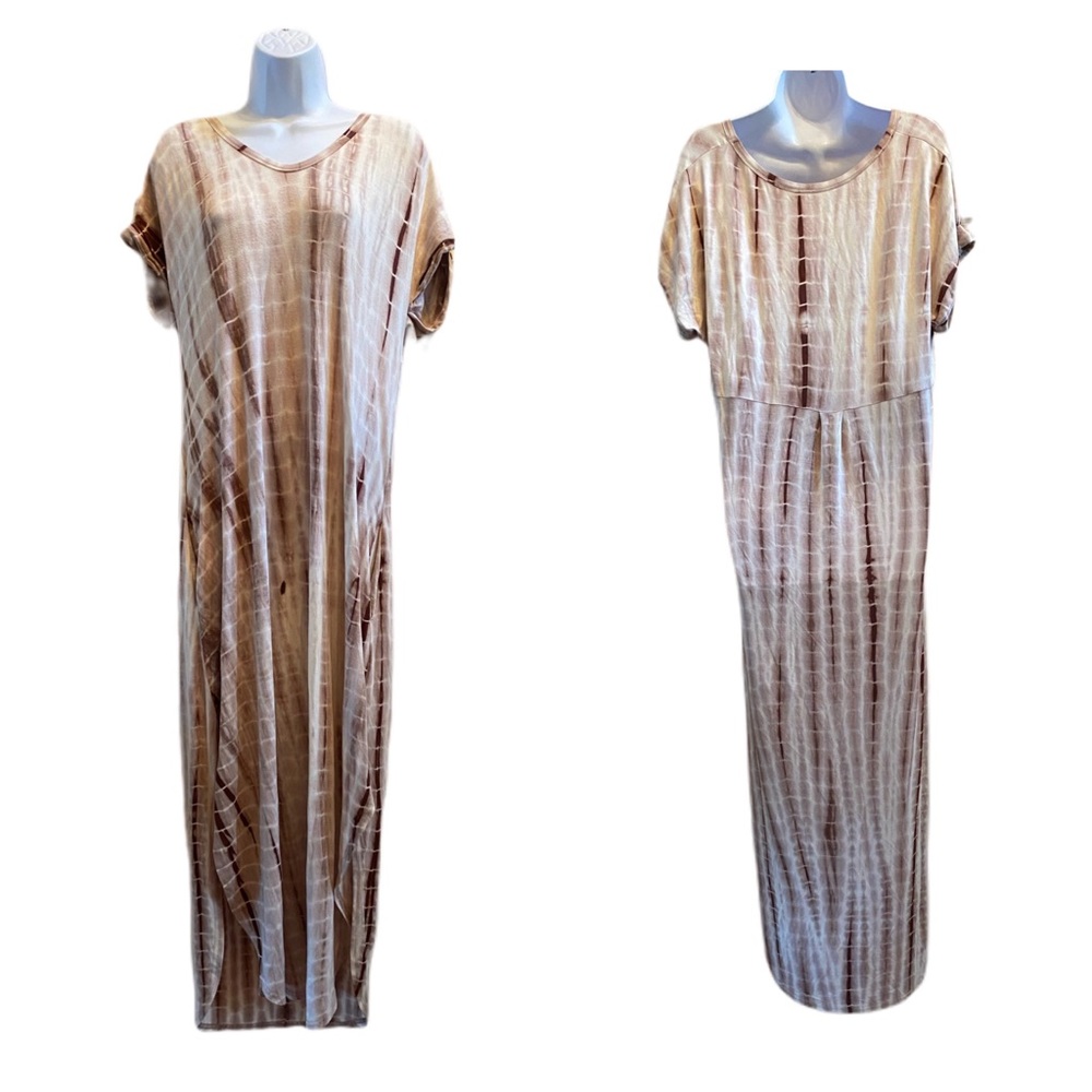 Like new brown & white tie dye maxi S-M